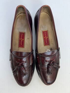 Cole Haan City Pinch Tassel Mens Size 9.5 Burgundy Leather Dress Loafers 3507
